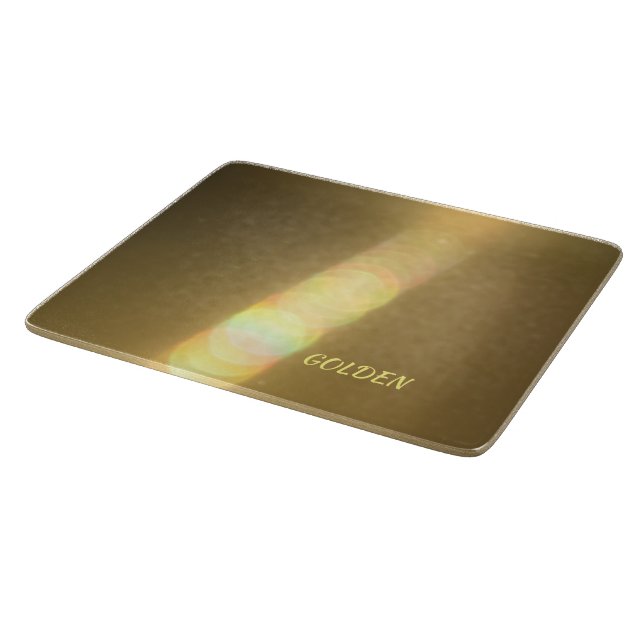 Golden Glowing Bronze Customizable Glass Cutting Board (Corner)