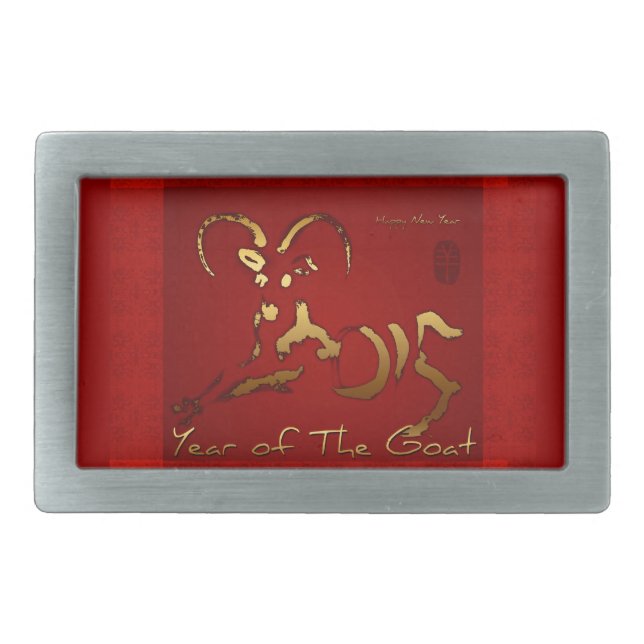 Golden Goat 2015 - Chinese and Vietnamese New Year Belt Buckle (Front)