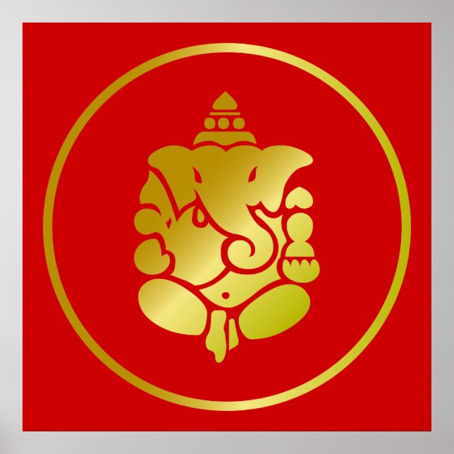 Golden God Ganesha Poster (Front)