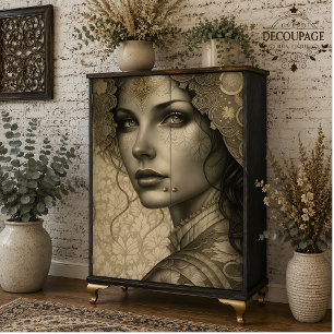Golden Goddess Art Decoupage Tissue Paper