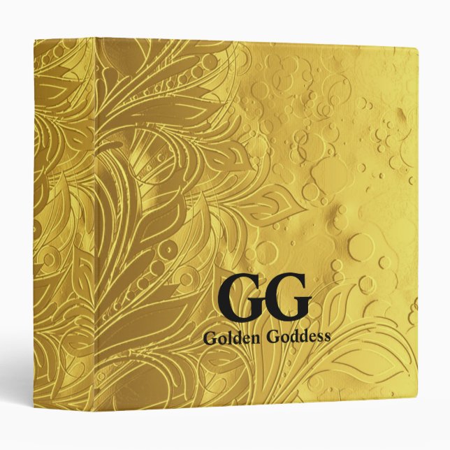 Golden Goddess Celebrate Happy 50th Birthday Party Binder (Front/Spine)