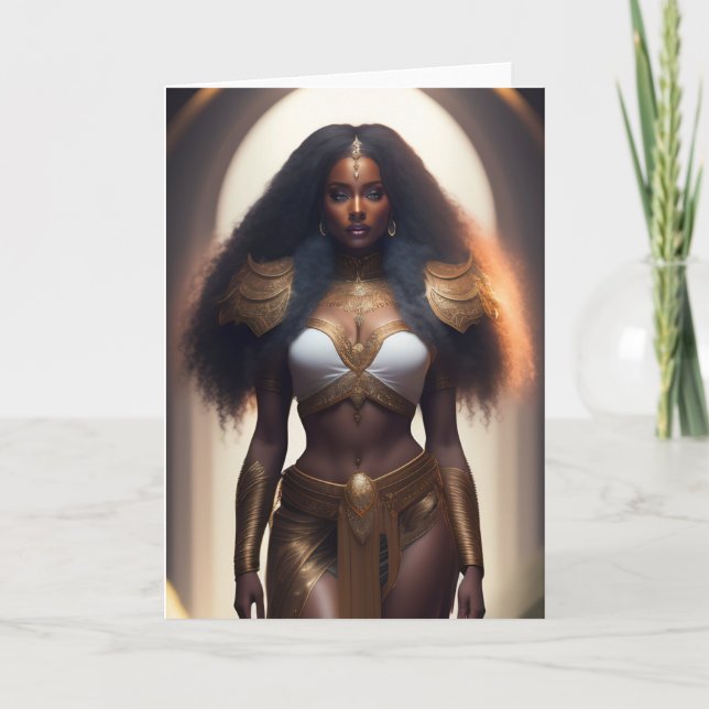Golden Goddess Greeting Card (Front)