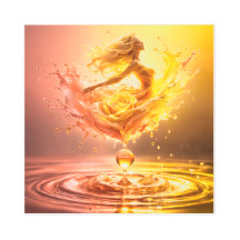 Golden Goddess Liquid Rose Surreal Metal Art