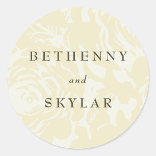 Golden Gold Blooms Classic Round Sticker