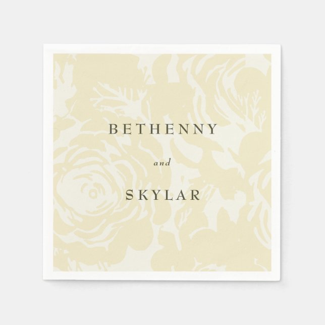 Golden Gold Blooms Napkins (Front)