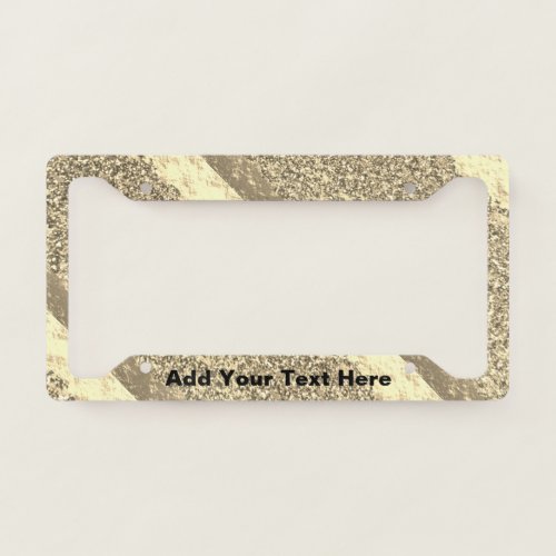 Golden Gold Glittery Foil Sparkling Custom Cute License Plate Frame