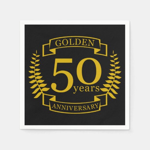 GOLDEN Golden 50 Years Wedding Anniversary 50 all Napkins