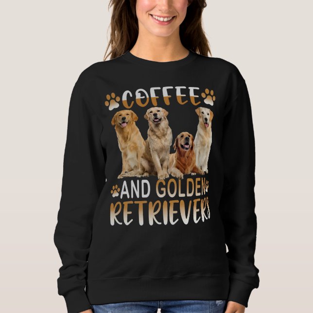 Golden Golden Retriever Dog Coffee Sweatshirt (Front)