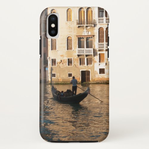 Golden Gondola Venice canal at sunset photo iPhone X Case