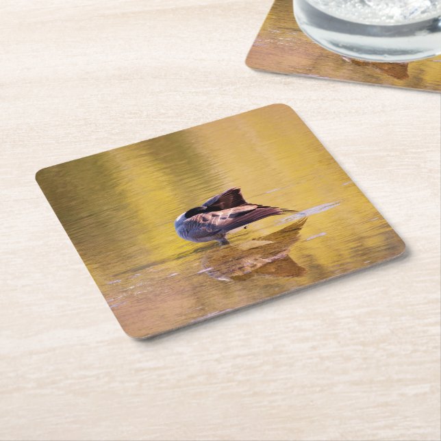 Golden Goose Square Paper Coaster (Angled)