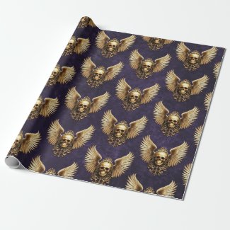 Golden Gothic Skull Sigil of Ascension Dark Purple