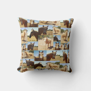 **"Golden Grace: A Palomino Photo Collage"** Throw Pillow