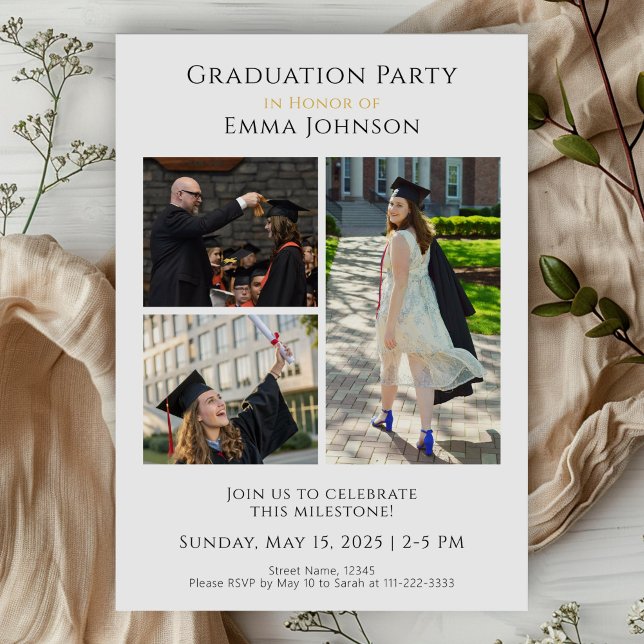 Golden Grad Party  Invitation (Creator Uploaded)
