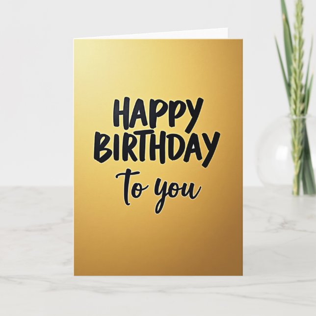 Golden Gradient Birthday Card (Front)