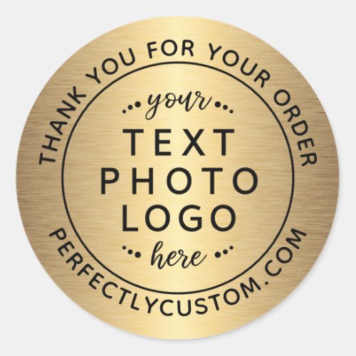 Golden gradient business thank you for your order  classic round sticker