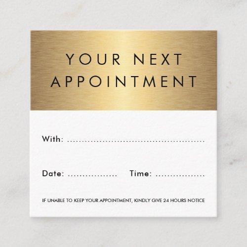 Golden gradient white black custom logo appointment card