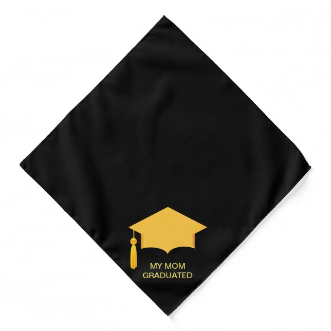 Golden Graduation Cap on Black Bandana (Front)