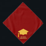 Golden Graduation Cap on Burgundy Bandana<br><div class="desc">Golden graduation cap on burgundy.</div>