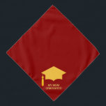 Golden Graduation Cap on Burgundy Bandana<br><div class="desc">Golden graduation cap on burgundy.</div>