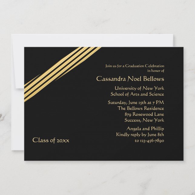 Golden Graduation Invitation (Front)