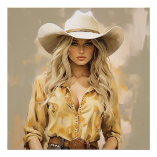 Golden Grains: Cowgirl Wall Art