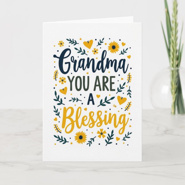 Golden Grandma Thanks Card (Front)