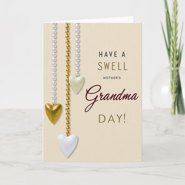 Golden Grandmas Day Heart Card (Front)