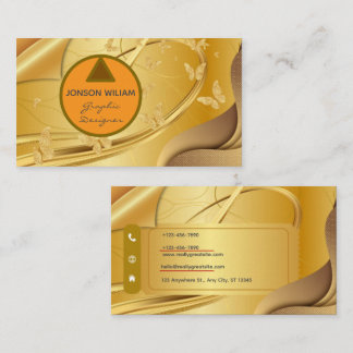 Golden Graphic Designer Business Card | Minimalist