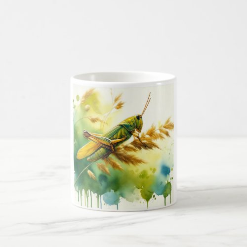 Golden Grasshopper REF109 _ Watercolor Coffee Mug