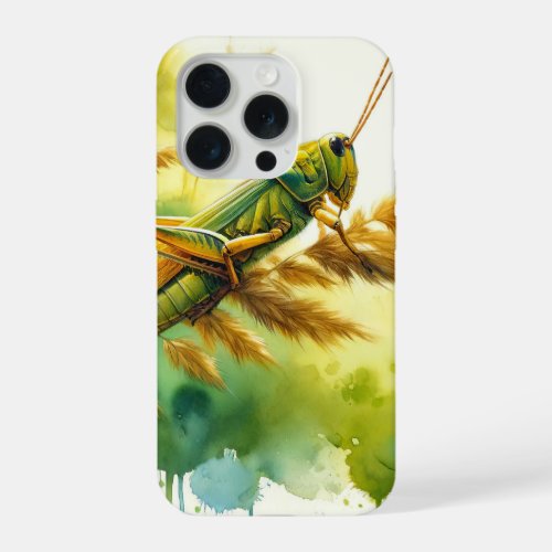 Golden Grasshopper REF109 _ Watercolor iPhone 15 Pro Case