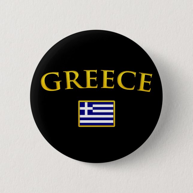 Golden Greece Pinback Button (Front)