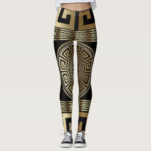 Golden Greek Key Leggings