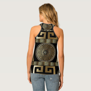 Golden Greek Key of Life Tank Top