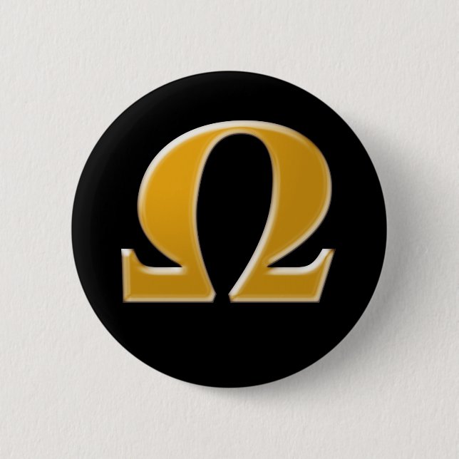 Golden Greek Omega - Symbol of Resistance Button (Front)