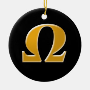 Golden Greek Omega - Symbol of Resistance Ceramic Ornament