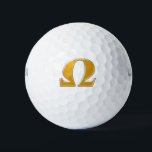 Golden Greek Omega - Symbol of Resistance Golf Balls<br><div class="desc">The Greek letter Omega representing the electrical unit of resistance is presented here in beautiful gold tone. Use it to demonstrate your personal resistance to a cause or for more scientific reasons. Note, on many products you can use the customize feature to change the size of the Omega symbol and...</div>