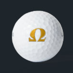 Golden Greek Omega - Symbol of Resistance Golf Balls<br><div class="desc">The Greek letter Omega representing the electrical unit of resistance is presented here in beautiful gold tone. Use it to demonstrate your personal resistance to a cause or for more scientific reasons. Note, on many products you can use the customize feature to change the size of the Omega symbol and...</div>