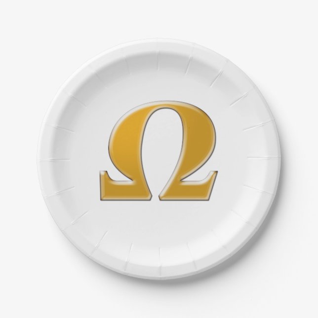 Golden Greek Omega - Symbol of Resistance Paper Plates (Front)