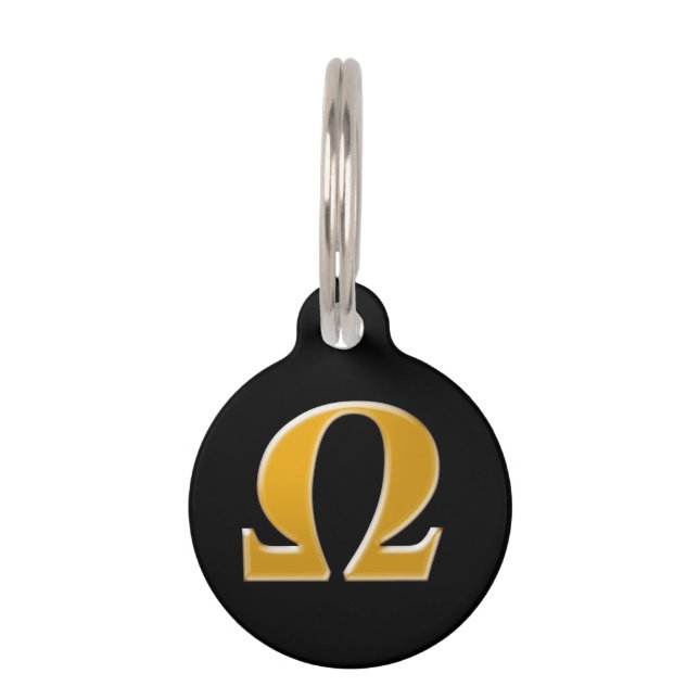 Golden Greek Omega - Symbol of Resistance Pet ID Tag (Front)
