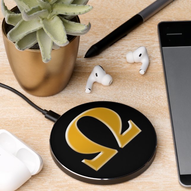 Golden Greek Omega - Symbol of Resistance Wireless Charger (Desk 2)