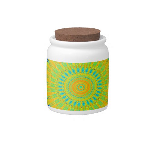 Golden Green African Traditional Fabric Colors Candy Jar