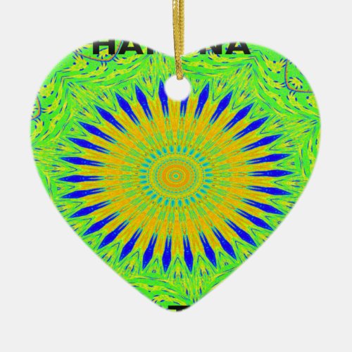 Golden Green African Traditional Fabric Colors Ceramic Ornament