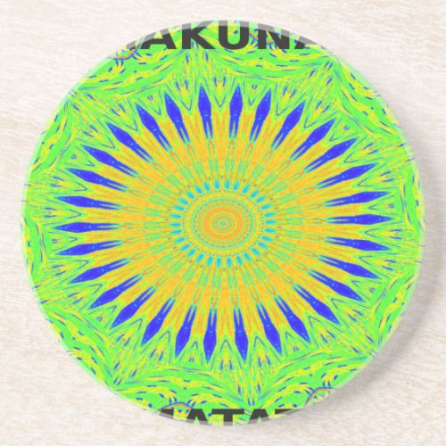 Golden Green African Traditional Fabric Colors Coaster