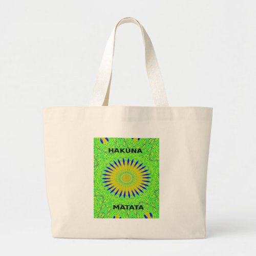 Golden Green African Traditional Fabric Colors Large Tote Bag