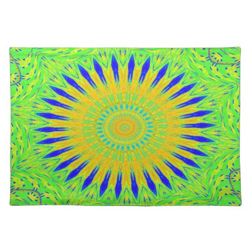 Golden Green African Traditional Fabric Colors Placemat