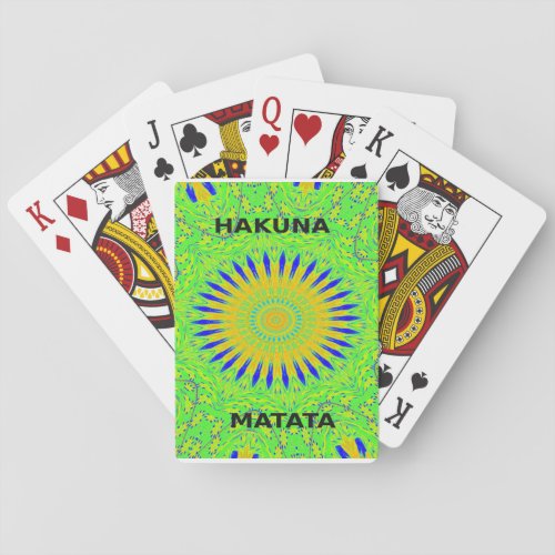 Golden Green African Traditional Fabric Colors Playing Cards