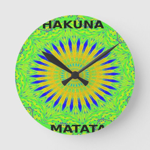 Golden Green African Traditional Fabric Colors Round Clock