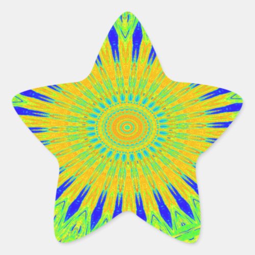 Golden Green African Traditional Fabric Colors Star Sticker