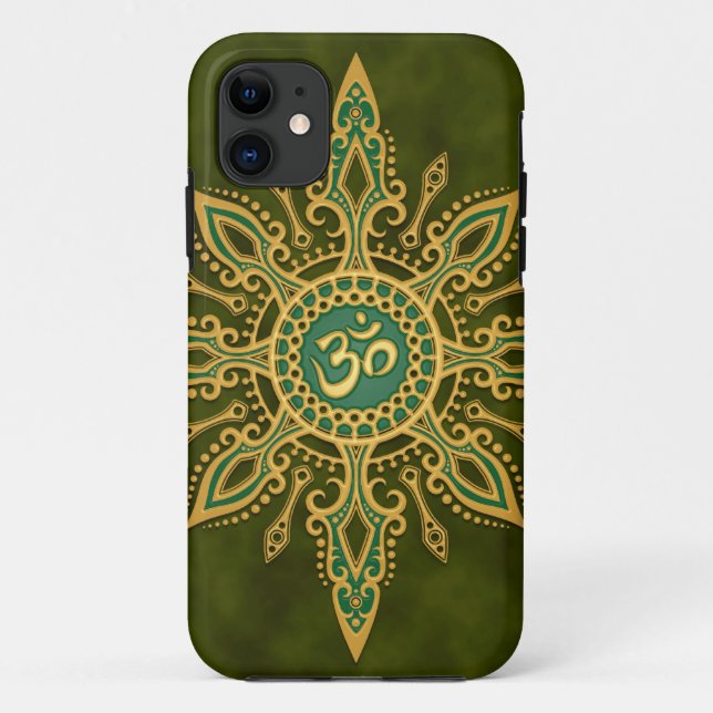Golden Green Aum Star Case-Mate iPhone Case (Back)