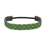 Golden Green Clover Pattern Athletic Headband